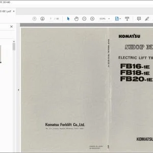 Komatsu Electric Lift Truck FB16-1E FB18-1E FB20-1E Shop Manual - PDF DOWNLOAD