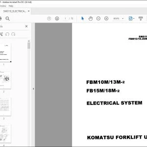 Komatsu FBM10M-2 FBM13M-2 FB15M-2 FB18M-2 Electrical System Service Manual SM019 - PDF DOWNLOAD