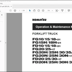 Komatsu Forklift Truck FD30H-17 Operation & Maintenance Manual TEN00556-01 - PDF DOWNLOAD