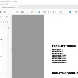 Komatsu Forklift Truck FG20-8 FD20-8 FD20-10 FG20S-4 FD20S-4 FG20S-5 FG20H-8 FD20H-8 Shop Manual - PDF DOWNLOAD