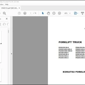 Komatsu Forklift Truck FG20-8 FG20S-4 FG20H-8 FG35Z-4 FG35-4 FG33S-4 FG40S-4 FD20-8 FD20S-4 FD20H-8 FD35Z-4 FD35-4 FD33S-4 FD40S-4 Operator's Manual - PDF DOWNLOAD