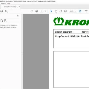 Krone CropControl ISOBUS And RockProtect 150101241-01EN Circuit Diagram 2015 - PDF DOWNLOAD
