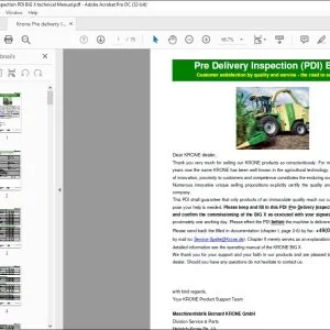 Krone Pre delivery Inspection PDI BiG X technical Manual - PDF DOWNLOAD