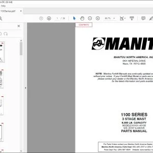 Manitou 1100 SERIES 3 Stage Mast Parts Manual R48 - PDF DOWNLOAD