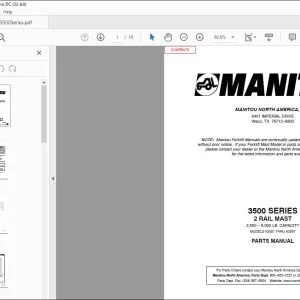 Manitou 3500 SERIES 2 Rail Mast Parts Manual R384 - PDF DOWNLOAD
