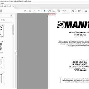 Manitou 4700 SERIES 2 Stage Mast Parts Manual R77 - PDF DOWNLOAD