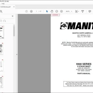 Manitou 5300 SERIES 3 Stage Mast Parts Manual R298 - PDF DOWNLOAD