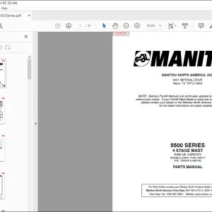 Manitou 5500 SERIES 4 Stage Mast Parts Manual R373 - PDF DOWNLOAD
