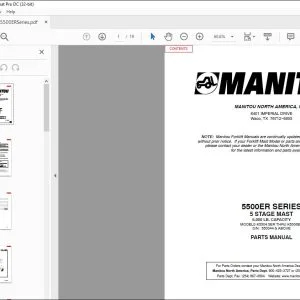 Manitou 5500ER SERIES 5 Stage Mast Parts Manual R374 - PDF DOWNLOAD
