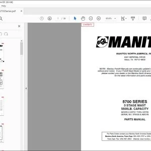 Manitou 5700 SERIES 3 Stage Mast Parts Manual R358 - PDF DOWNLOAD