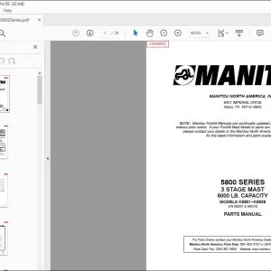 Manitou 5800 SERIES 3 Stage Mast Parts Manual R363 - PDF DOWNLOAD