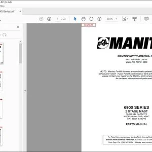 Manitou 6900 SERIES 2 Stage Mast Parts Manual R369 - PDF DOWNLOAD