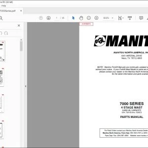 Manitou 7000 SERIES 4 Stage Mast Parts Manual R371 - PDF DOWNLOAD