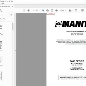 Manitou 7000 SERIES 4 Stage Mast Parts Manual R418 - PDF DOWNLOAD