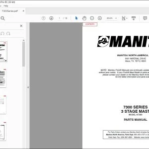Manitou 7300 SERIES 3 Stage Mast Parts Manual R376 - PDF DOWNLOAD