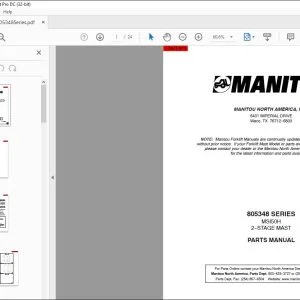 Manitou 805348 SERIES MSI50H 2--STAGE MAST PARTS MANUAL - PDF DOWNLOAD