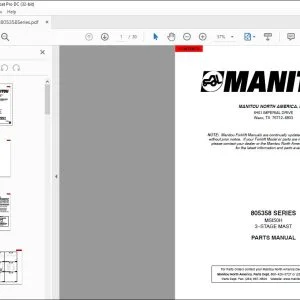 Manitou 805358 SERIES MSI50H 3--STAGE MAST PARTS MANUAL - PDF DOWNLOAD