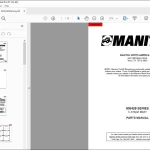 Manitou 805428 SERIES 3-STAGE MAST PARTS MANUAL 809783 - PDF DOWNLOAD