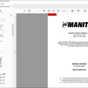 Manitou 805454 SERIES 2--STAGE MAST PARTS MANUAL - PDF DOWNLOAD