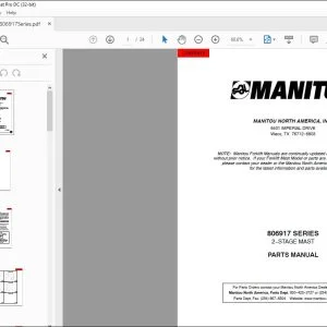 Manitou 806917 SERIES 2--STAGE MAST PARTS MANUAL - PDF DOWNLOAD
