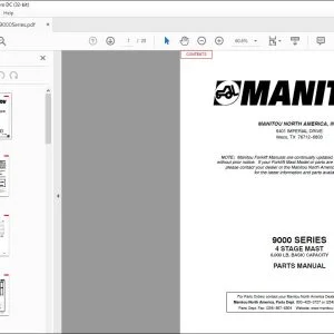 Manitou 9000 SERIES 4 Stage Mast Parts Manual R407 - PDF DOWNLOAD