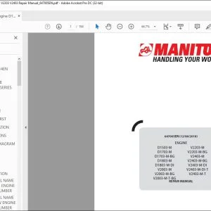 Manitou Engine D1503 D1703 D1803 V2003 V2203 V2403 Repair Manual_647005EN - PDF DOWNLOAD