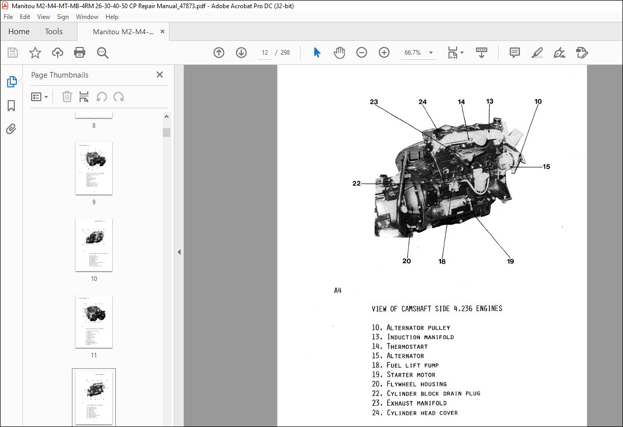 Manitou M2-M4-MT-MB-4RM 26-30-40-50 CP Repair Manual_47873- PDF ...