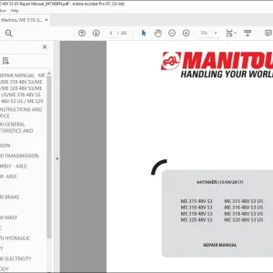 Manitou ME 315-316-318-320 48V S3 US Repair Manual_647580EN - PDF DOWNLOAD