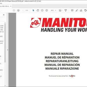 Manitou ME 418-420-425-445-450 (48V-80V) S3 US Repair Manual_647561EN - PDF DOWNLOAD