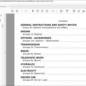 Manitou MHT10120 MHT10160 MHT10225 MHT10180 MHT990 MHO MHT7140 E3 Repair Manual 647366EN - PDF DOWNLOAD