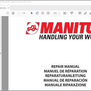 Manitou MI 60, MI 70 Turbo Series 2-E2 Repair Manual - PDF DOWNLOAD