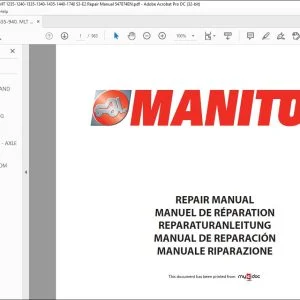 Manitou ML 635-940, MLT 845-940 120 LSU, MT 1235-1240-1335-1340-1435-1440-1740 S3-E2 Repair Manual 547874EN - PDF DOWNLOAD