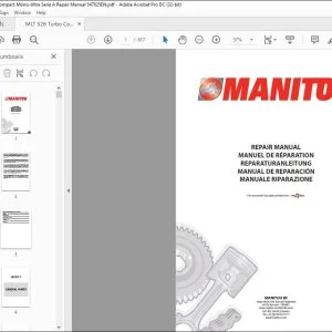 Manitou MLT 526 Turbo Compact Mono-Ultra Serie A Repair Manual 547825EN - PDF DOWNLOAD