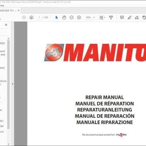 Manitou MLT 630 634 731 735 741, MT 732 932 1030 SDE3 S4E3 Repair Manual 647021EN - PDF DOWNLOAD