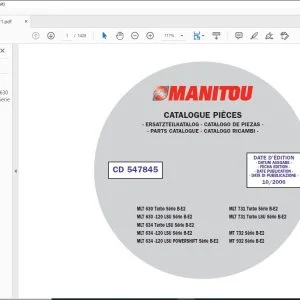Manitou MLT 630 634 731 MT 732 932 Serie B-E2 Parts Catalogue CD547845 - PDF DOWNLOAD