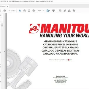 Manitou MLT 634 732 735 ST3BS1, MLT-X732 ST3AS1, MLT-X735 741 1035 S6-E3 Genuine Parts Catalogue Manual - PDF DOWNLOAD