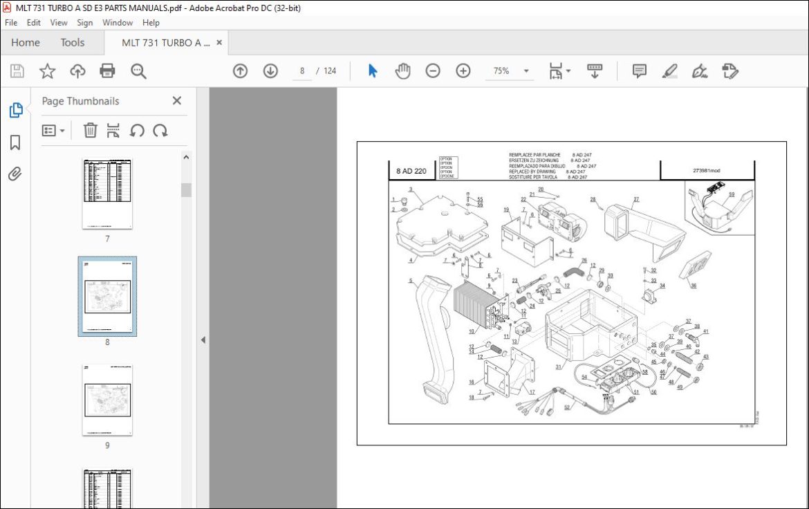 Manitou MLT 731 TURBO A SD E3 Parts Catalogue Manual - PDF DOWNLOAD ...