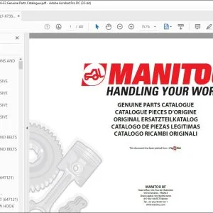 Manitou MLT-X735 MLT-X741 MLT-X1035 S6-E3 Genuine Parts Catalogue Manual - PDF DOWNLOAD