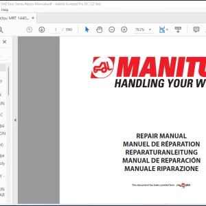 Manitou MRT 1440,MRT 1640,MRT 1840 Easy Series Repair Manual - PDF DOWNLOAD
