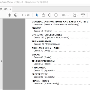 Manitou MRT 1850, MRT 2150, MRT 2540 Easy Repair Manual_M146EN - PDF DOWNLOAD