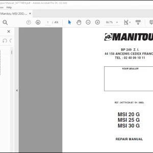 Manitou MSI 20 G MSI 25 G MSI 30 G Repair Manual 547774 EN - PDF DOWNLOAD