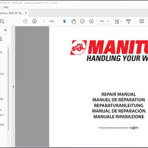 Manitou MSI 40 MSI 50 Repair Manual_547783EN - PDF DOWNLOAD