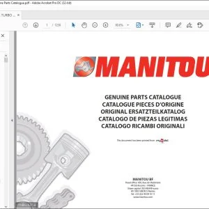 Manitou MT 1240 L TURBO MONO ULTRA S2 Genuine Parts Catalogue Manual - PDF DOWNLOAD