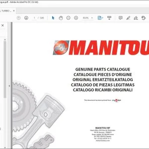 Manitou MT 1240 L TURBO S2 Genuine Parts Catalogue Manual - PDF DOWNLOAD