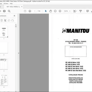 Manitou MT 1435,1440SL Series 1435,1440SL Turbo Series 3-E2 Parts Catalogue Manual  - PDF DOWNLOAD