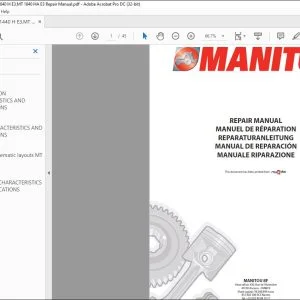 Manitou MT 1440 H E3,MT 1440 HA E3,MT 1840 H E3,MT 1840 HA E3 Repair Manual - PDF DOWNLOAD
