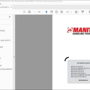 Manitou MT 625 ST5 S1, MT-X MLT-X 625 ST3A S2 (H Comfort 75K) Repair Manual 647745E - PDF DOWNLOAD
