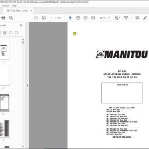 Manitou MT 732-932-1030, MLT 630-634-731-741 Turbo LSU SB-E2 Repair Manual 547895EN - PDF DOWNLOAD
