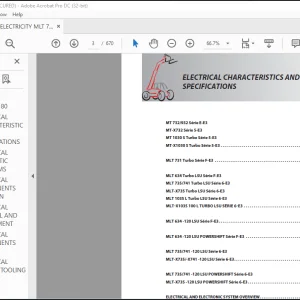 Manitou MT 732 SERIE E-E3 MT 932 SERIE E-E3 MT-X732 SERIE E-E3 MT 1030 S TURBO SERIE 5-E3 MT-X1030 S TURBO SERIE 5-E3 Electricity Repair Manual - PDF DOWNLOAD