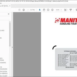 Manitou MT (X)732 932 SE-E3, MT(X)1030 S5-E3, MLT 634 731 SF-E3, MLT(X) 732 735 741 1035 S6-E3 Repair Manual 647092EN - PDF DOWNLOAD